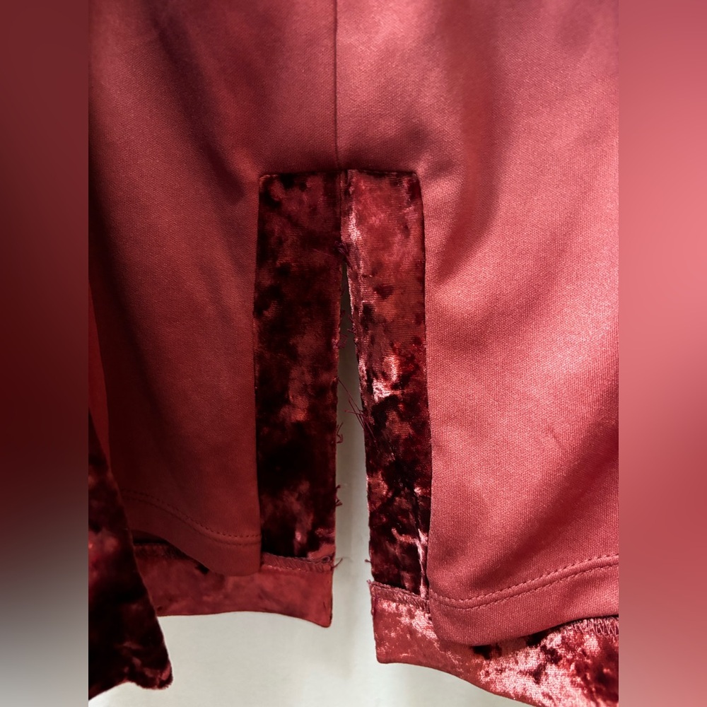 Maggy London Burnt Red Crushed Velvet Cold Open Shoulder Dress Sz 4 - Picture 14 of 14
